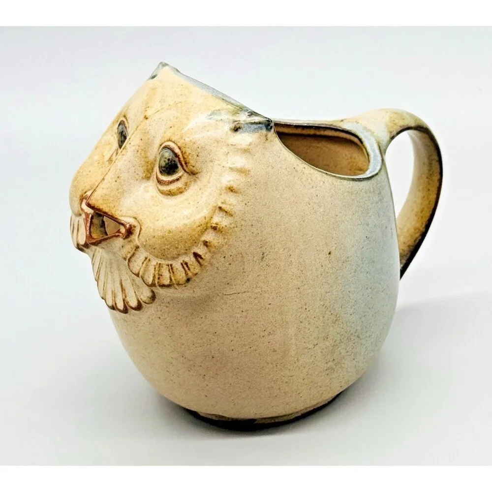 Japan Stoneware Owl Creamer Pitcher UCTCI 4.5 inch‎ Stoneware Vintage 1960s
